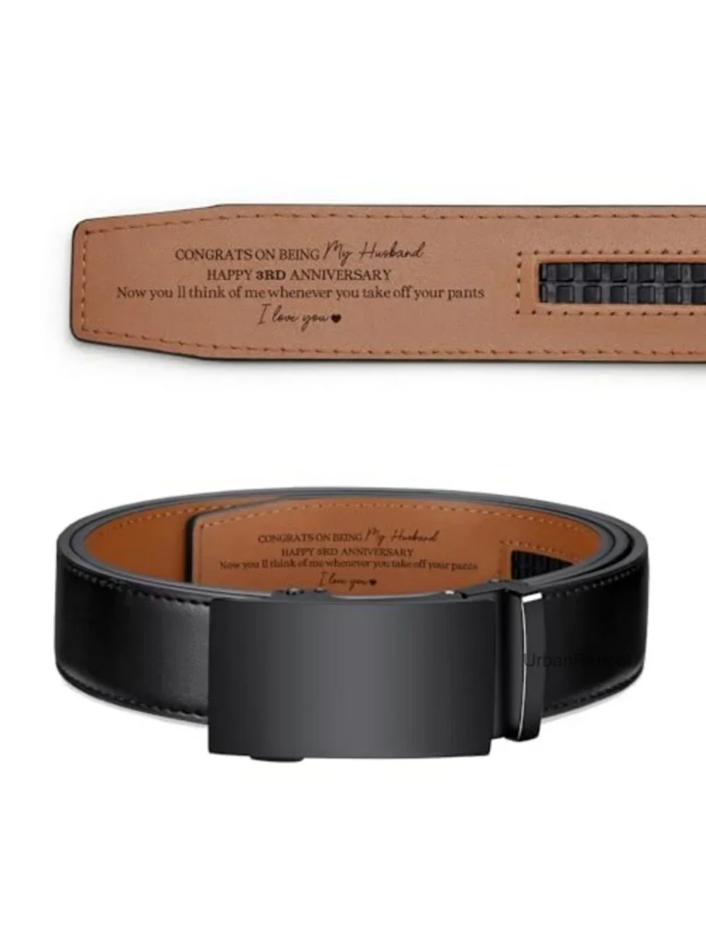 Personalized Leather Belt for Men Anniversary Gift for Husband Boyfriend Son